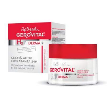 Crema activ hidratanta 24H Gerovital H3 Derma+, 50 ml, Farmec