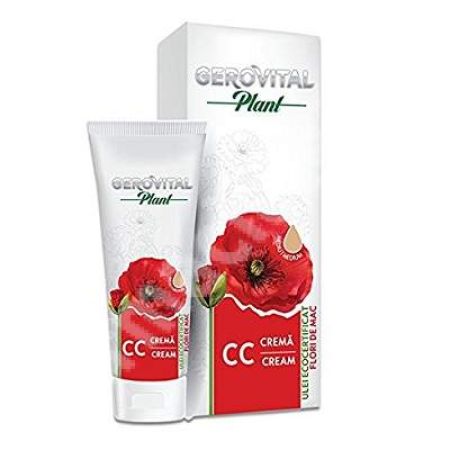 Crema CC cu ulei de flori de mac Gerovital Plant, Mediu, 50 ml, Farmec