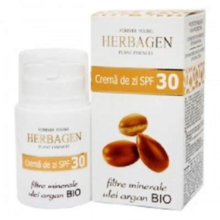 Crema de zi cu ulei de argan Bio SPF 30, 50 g, Herbagen