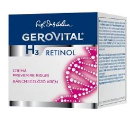 Crema pentru prevenirea ridurilor, Gerovital H3 Retinol, 50 ml, Farmec