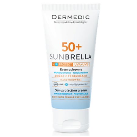 Crema protectie solara SPF50+ piele sensibila capilare fragile SunBrella, 50 g, Dermedic