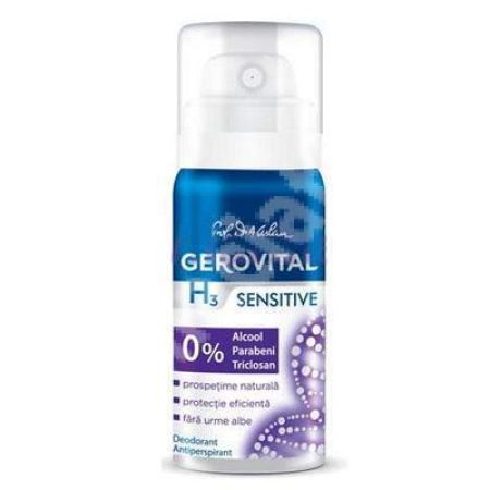 Deodorant antiperspirant Gerovital H3 Classic Sensitive, 40 ml, Farmec