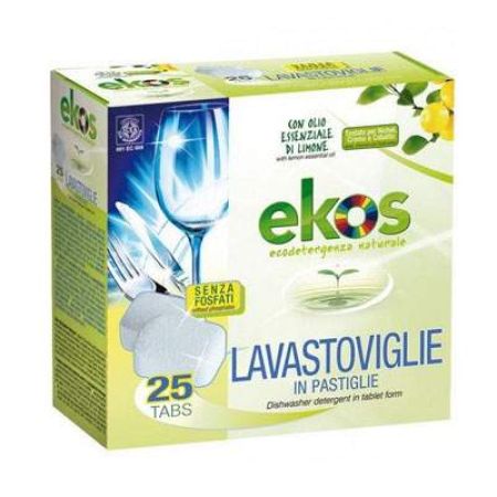 Tablete eco hidrosolubile pentru masina de spalat vase Ekos, 25 tablete, Pierpaoli