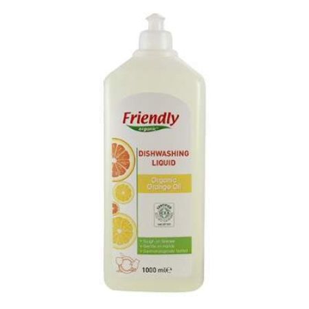 Detergent manual Organic lichid de vase cu ulei de portocale, 500 ml, Friendy Organic