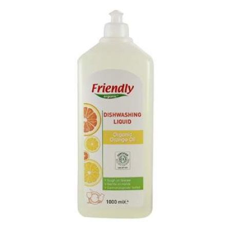 Detergent Organic lichid de vase cu portocale, 1 L, Friendy Organic