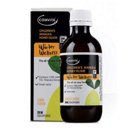 Elixir cu Miere de Manuka, propolis si lamaie UMF10+ pentru copii, 200 ml, Comvita