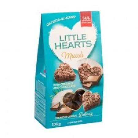 Fulgi de ovaz Little Hearts cu cocos si ciocolata, 100 g, Sanovita