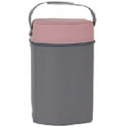 Husa termoizolatoare pentru biberon, roz - gri, Mini, 8.5x8.5x17.5 cm, Ceba Baby