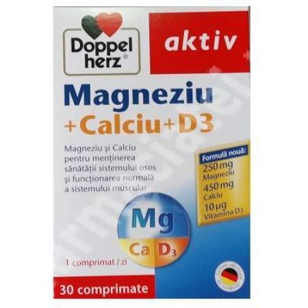 Magneziu Calciu D3 Doppelherz, 30 comprimate, Queisser Pharma