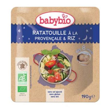 Meniu piure de legume si orez Ratatouille, Gr. 8 luni, 190 g, Babybio