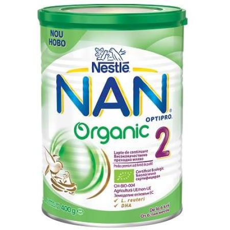 Nan 2 Bio Optipro Formula lapte de continuare, +6 luni, 400 g, Nestle