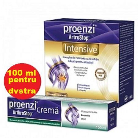 Pachet ArtroStop Intensive, 120 tablete si Crema, 100 ml, Proenzi