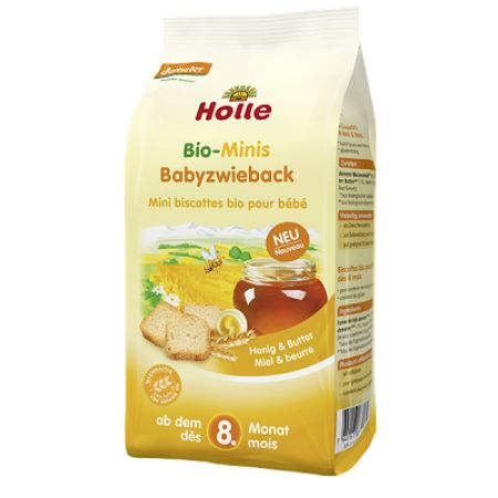 Paine Bio uscata mini pentru copii, +8luni, 100 g, Holle Baby Food