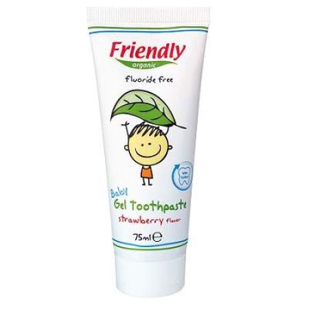 Pasta de dinti pentru copii cu aroma de capsuni, 75 ml, Friendly Organic