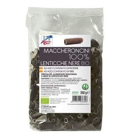 Paste macaroane Bio din linte neagra, 250 g, La Finestra Sul Cielo