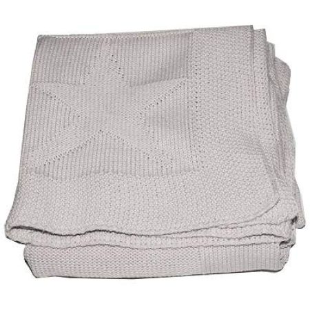Paturica tricotata pentru bebe, crem, Star, 80x100 cm, Bebemix