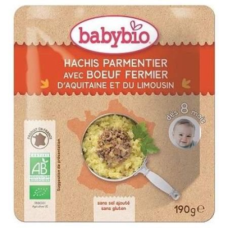 Piure Bio Meniu din carne de vacuta cu cartofi, +8luni, 190g, BabyBio
