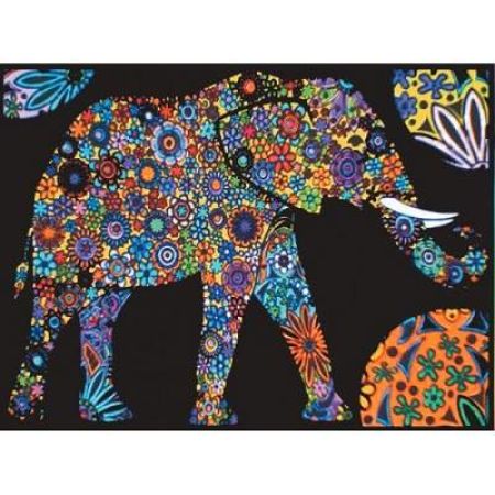 Plansa speciala de colorat pe catifea, Elefant, L89, Colorvelvet