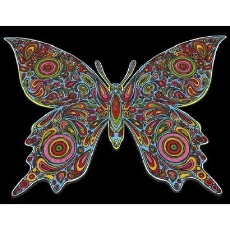 Plansa speciala de colorat pe catifea, Fluture, L101, Colorvelvet