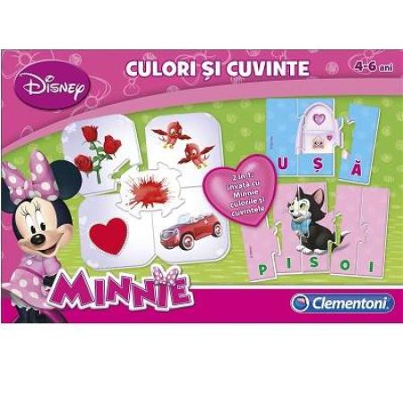 Puzzle - Minnie, culori si cuvinte, CL60204, Clementoni