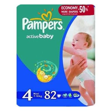Scutece nr. 4 Active Baby Maxi, 7-14 kg, 82 bucati, Pampers