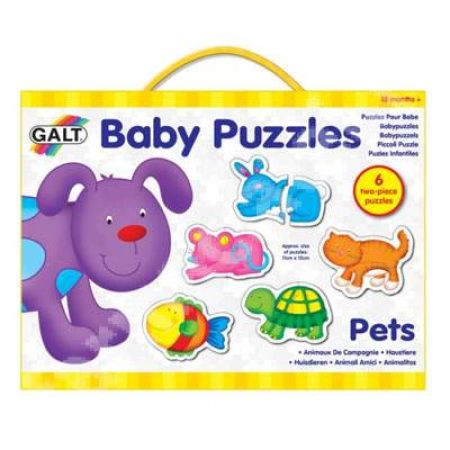 Set 6 Baby Puzzle Animale de companie, 2 piese, Galt