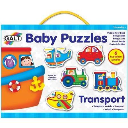 Set 6 puzzle cu cate 2 piese Transport, Galt