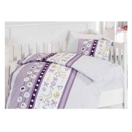 Set lenjerie rata lila Baby Bamboo, 4 piese, First Choice