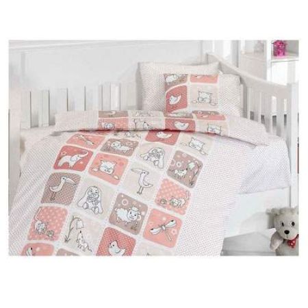 Set lenjerie roz Luci Baby Bamboo, 4 piese, First Choice