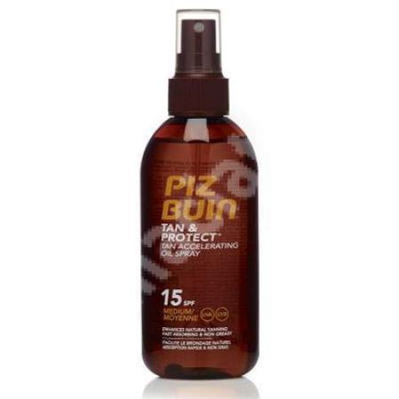 Spray-Ulei pentru bronzare accelerata si protectie a bronzului SPF 15, 150 ml, Piz Buin