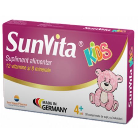 SunVita Kids multivitamine multiminerale, 30 comprimate, Sun Wave Pharma