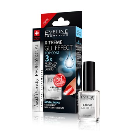 Tratament Gel Efect Top Coat  Nail Therapy, 12 ml, Eveline Cosmetics