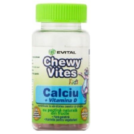 Vitamine tip jeleuri masticabile Calciu si Vitamina D, 30 bucati, Chewy Vites