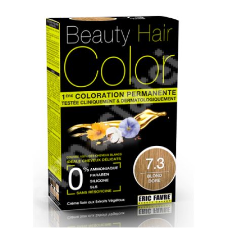 Vopsea de par Blond Dore nuanta 7.3, 160 ml, Beauty Hair Color
