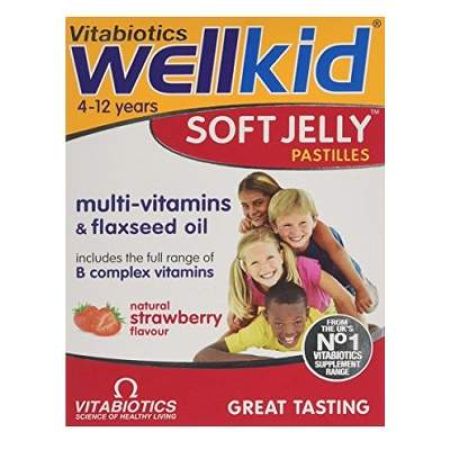 WellKid Jeleuri aroma capsuni, 30 tablete mastecabile, Vitabiotics