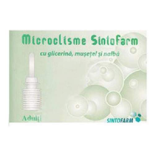 Microclisme pentru adulti cu musetel, glicerina si nalba, 6 buc, Sintofarm