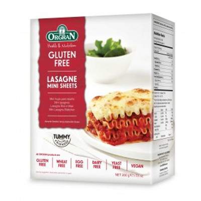 Mini Lasagna de orez si porumb, 200 g, Orgran