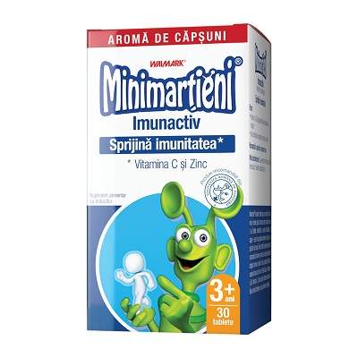 Minimartieni cu aroma de capsuni Imunactiv, 30 tablete, Walmark