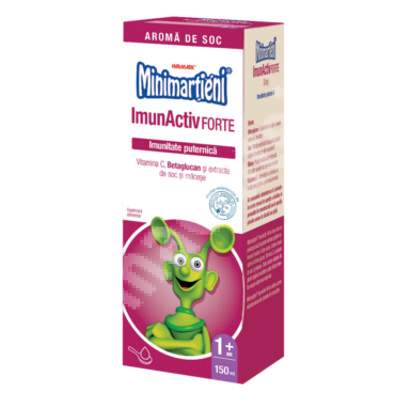 Minimartieni ImunActiv Forte sirop aroma de soc, 150 ml, Walmark