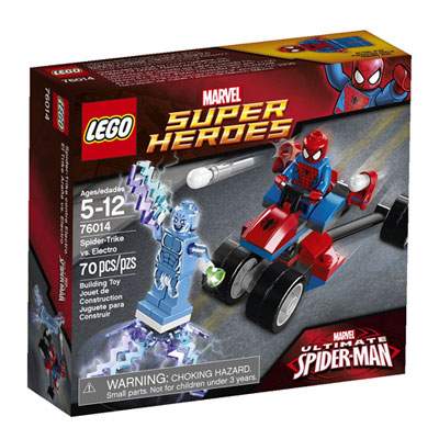 Mototriciclu Spider-Man contra Electro, 5-12 ani, L76014, Lego