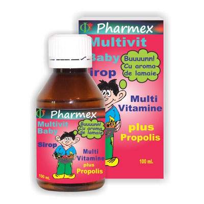 Multivit Baby, sirop cu aroma de lamaie, 100 ml, Pharmex