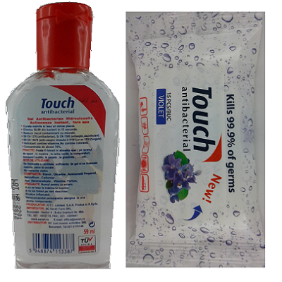 Oferta pachet: Gel antibacterian de maini pentru copii, 59 ml, Touch