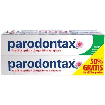 Oferta Pachet pasta de dinti Fluoride, 50%gratis din al 2-lea produs, Parodontax