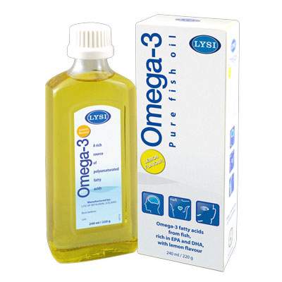 Omega 3 cu aroma de lamaie, 240 ml, Lysi