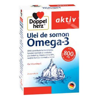 Omega 3 cu ulei de somon 800 mg, Doppelherz Aktiv, 30 capsule, Queisser Pharma