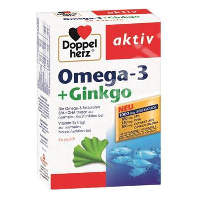 Omega 3 si Gingko 500mg Doppelherz Activ, 60 capsule, Queisser Pharma