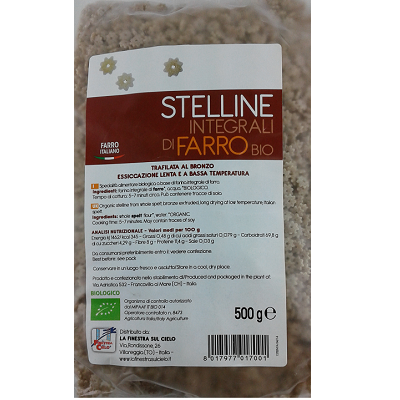 Paste din spelta integrala, Bio Stelline, 500 g, La Finestra Sul Cielo
