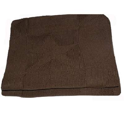 Paturica brun tricotata Star bumbac, +0luni, 80x100cm, BebeMix
