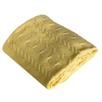 Paturica tricotata galbioara, 80 x 100 cm, BebeMix