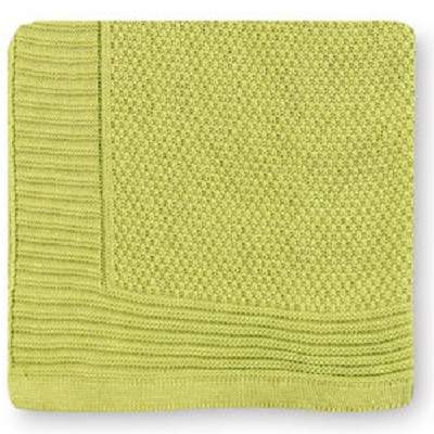 Paturica verde tricotata bumbac, +0 luni, 95x95 cm, Pirulos